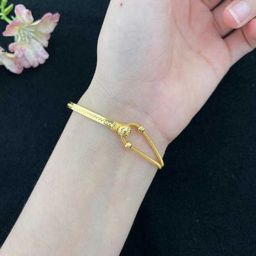 【限时克减150元】足金999 【精品】调节链尾弹簧半镯AB镯手镯(AUSZ00013)预售产品下单后不退款不退货不换货不补差价 商品图3