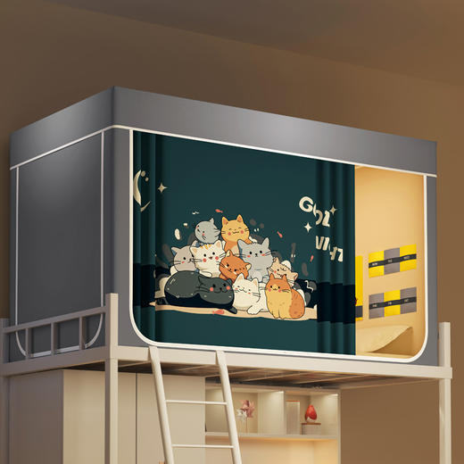 学生床帘宿舍上下铺床帘式印花强遮光蚊帐 商品图9