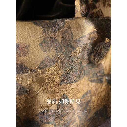 COCOBELLA新中式提花缎面外套别致丹青丝绒袖国风上衣SC3203 商品图4