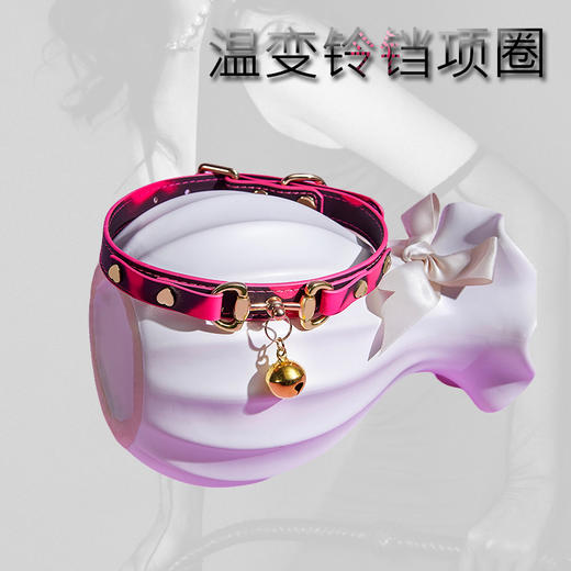 魅灵温变 金色铃铛黑变红狗狗牌项圈 项圈+牵引 商品图4