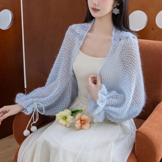 苏苏姐家沧溟披肩手工diy钩针编织马海毛线团围巾材料包 商品图2