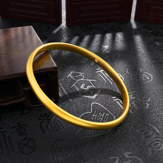 【限时克减150元】足金999 #超轻 古法空心固口手镯超轻加硬福字泥鳅背手镯（面宽约4.7-5.1mm）(AUQGFSZ00067-1)预售产品下单后不退款不退货不换货不补差价 商品图1