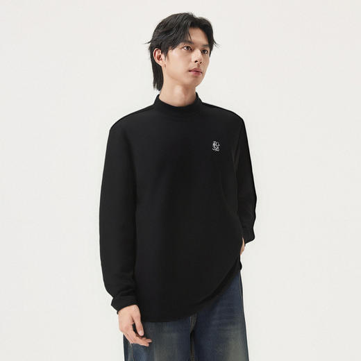 gxg.jeans男装 多色撞色印花基础半高领长袖打底衫 25年冬季热卖 商品图1