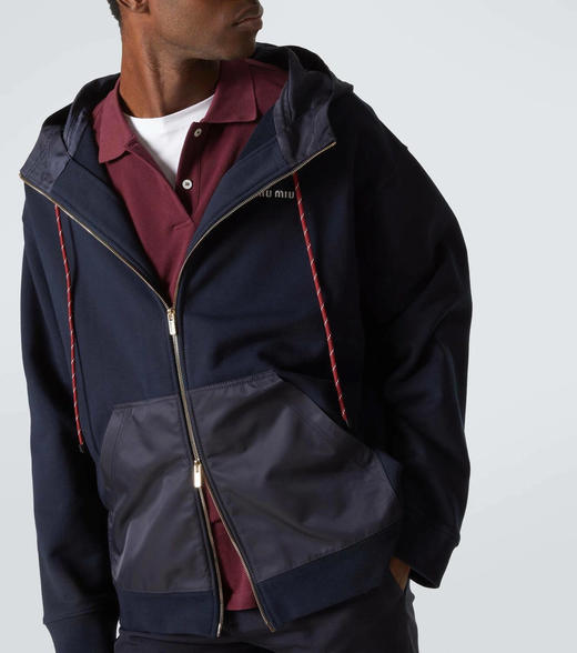 MM 董思成同款 2025新款针梭拼接抽绳连帽拉链外套 Z-15540 商品图0