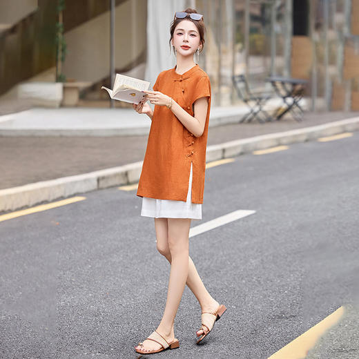 新中式复古上衣+短裤套装 &185089 商品图1