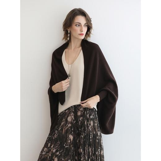 COCOBELLA通勤休闲含羊毛毛衣女松弛感保暖披肩针织衫MZ3235 商品图3