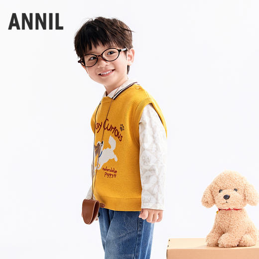 【实体店同款】男童针织背心秋季新款安奈儿童装XB532114 商品图2