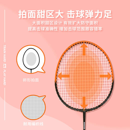 <有书独家>【随时随地打羽毛球】凯速羽毛球双拍 一体化T型接头 拍面更稳定 轻盈高弹 减震手柄 防滑舒适 大拍面击球更给力 赠送3个羽毛球+便携背包 商品图9