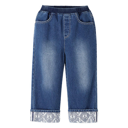 【实体店同款】男女童全腰梭织牛仔长裤秋季新款安奈儿童装XM536130 商品图6