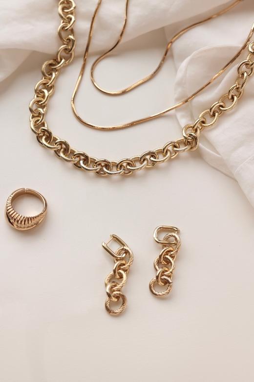 【万妮达&刘忻同款】Retro Chic 意大利复古创意饰品 素金扭纹项链 商品图6