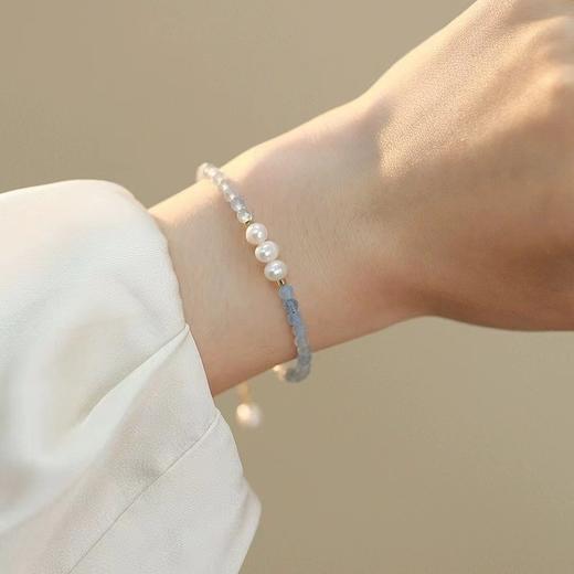 纯银莲花海蓝宝手串 | 甄选精品级海蓝宝，素雅不张扬，百搭显气质 商品图4