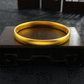 【限时克减150元】足金999 #超轻 古法空心固口手镯超轻加硬福字古法轮胎手镯（面宽约6.8-7.2mm）(AUQGFSZ00066-3)预售产品下单后不退款不退货不换货不补差价