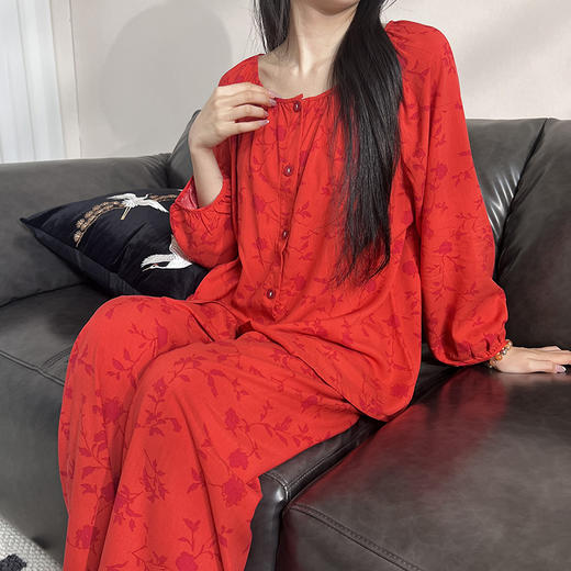 【YW】无忧购【甄选】棉绸睡衣开衫套装田园风家居服YNS 5660 （截单后3-5天发货) 商品图7
