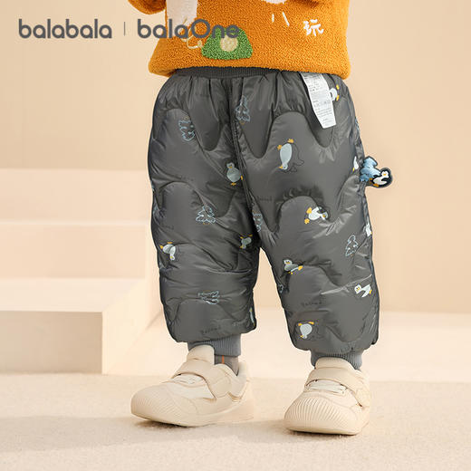 巴拉巴拉balaOne宝宝羽绒裤男童女童高腰保暖裤厚2025冬长裤三防 商品图2
