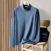 【含绵羊毛】圣得西男士长袖T恤2025年秋季半拉链拼接落肩立领T恤 商品缩略图12