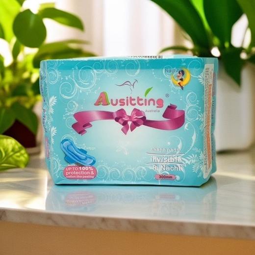 3包  正品原装进口澳洲澳丝婷超薄纯棉夜用卫生巾姨妈巾300mm×14p效期26年2月 商品图0