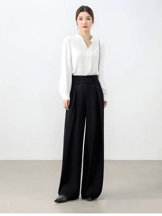 【MYBL】7910高腰超垂感高级感大裤腿西装裤-喜出 商品图0