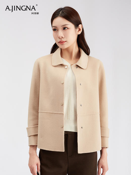 【商城同款】阿菁娜时尚气质短款绵羊毛大衣F30D211035 商品图0
