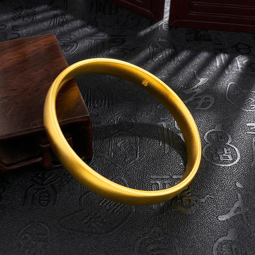 【限时克减128元】足金999 #超轻 古法空心固口手镯超轻加硬福字古法轮胎手镯（面宽约7.8-8.2mm）(AUQGFSZ00066-4)预售产品下单后不退款不退货不换货不补差价 商品图1