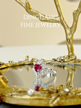 收藏爱心红宝石 主石1.53  D1.119Ct莫桑比克 戒指