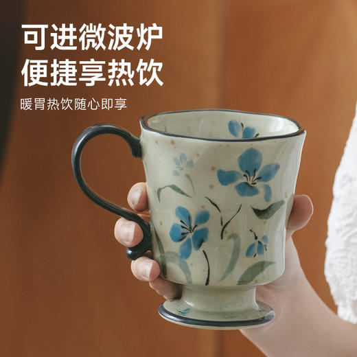 复古高脚陶瓷马克杯 商品图3