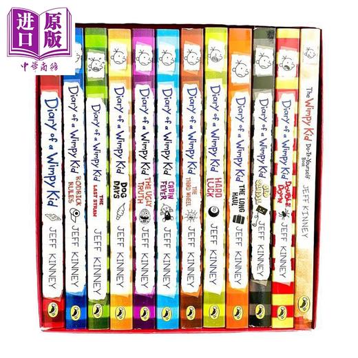 【中商原版】小屁孩日记1-12 Diary of a Wimpy Kid Collection 12 Books Box Set 英文原版儿童幽默冒险故事小初文学进口童书 商品图1