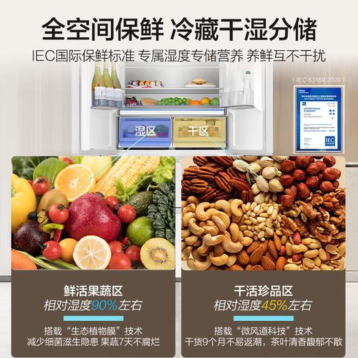 海尔（Haier）海尔503L小红花零嵌全空间保鲜超薄冰箱多门四开门法式EPP超净底部散热家用电冰箱 BCD-503WGHFD14GYU1（白） 商品图4