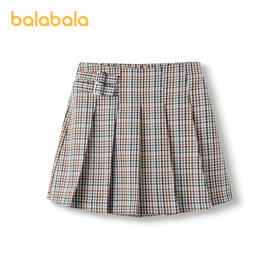 巴拉巴拉儿童裙子春秋装童装女童短裙格纹裙裤学院风时尚舒适百搭