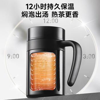 苏泊尔（SUPOR）保温杯大容量316L不锈钢水杯带把手显温保温杯男士办公泡茶杯子 /厨具 /水具 /保温杯 商品图5