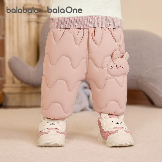 巴拉巴拉balaOne宝宝羽绒裤男童女童高腰保暖裤厚2025冬长裤三防 商品图1