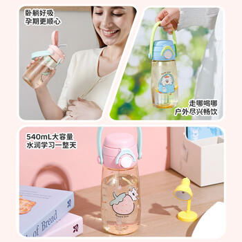 富光PPSU水杯壶儿童塑料杯幼儿园上学生孕产妇新款吸管杯子女夏540ml /厨具 /水具 /塑料杯 商品图1