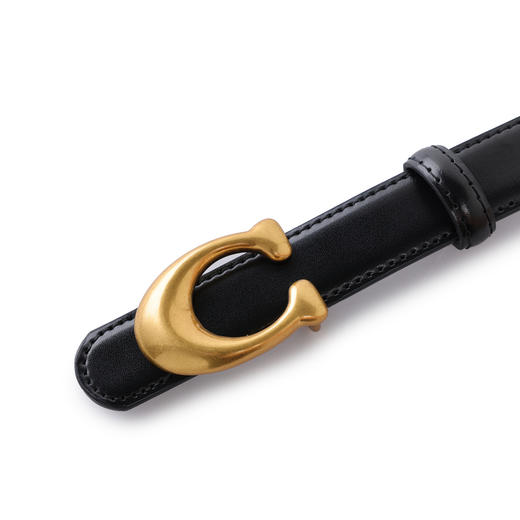 三彩2025新款皮腰带复古C型金属扣窄版皮带二层牛皮简约时尚女 商品图4