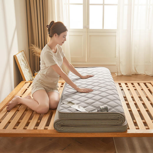 自然醒提花双层纱乳胶立体床垫学生宿舍专用加厚棉花褥子单人薄款可折叠榻榻米睡垫LN 商品图11