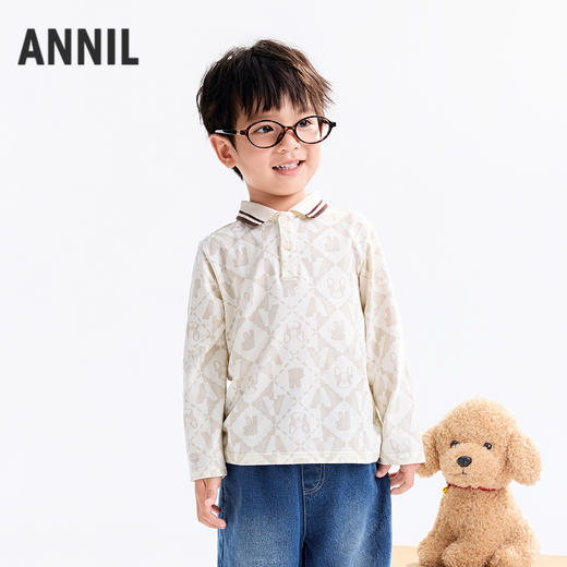 【实体店同款】男童翻领长袖针织衫秋季新款安奈儿童装XB531171 商品图0