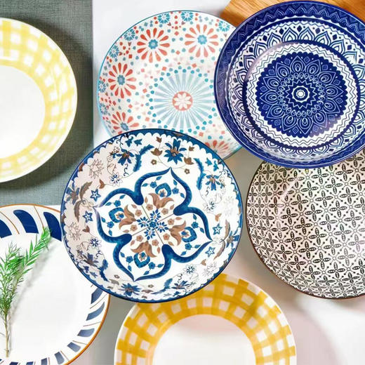 Trees&wind油画艺术餐盘盲盒|随机6只出口法国级别，高颜值餐具！釉下彩工艺，可进微波炉/消毒柜/洗碗机 商品图2