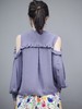 TYNVIE 荷叶边露肩真丝衬衫 -紫色 商品缩略图6