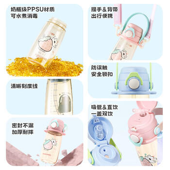 富光PPSU水杯壶儿童塑料杯幼儿园上学生孕产妇新款吸管杯子女夏540ml /厨具 /水具 /塑料杯 商品图0