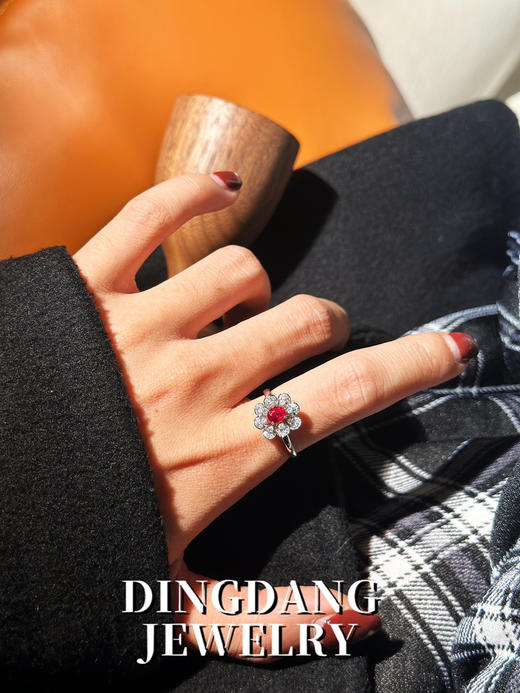 红宝石 0.385ct 钻戒0.209ct 商品图2