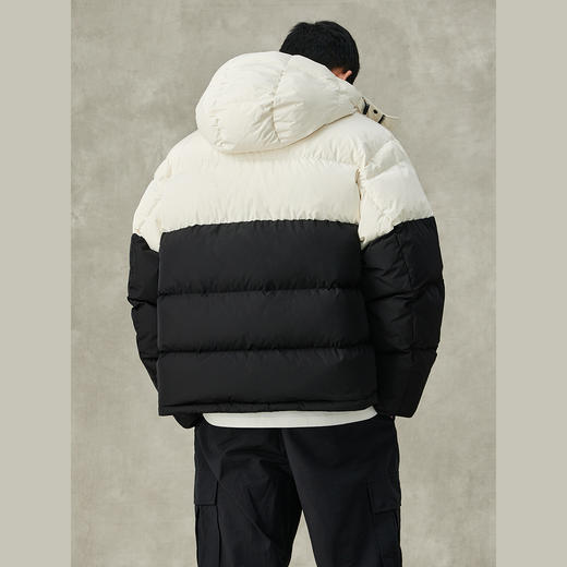 NPC潮牌米黑撞色拼接连帽90白鸭绒羽绒服情侣短款外套NP38DJ36 商品图2