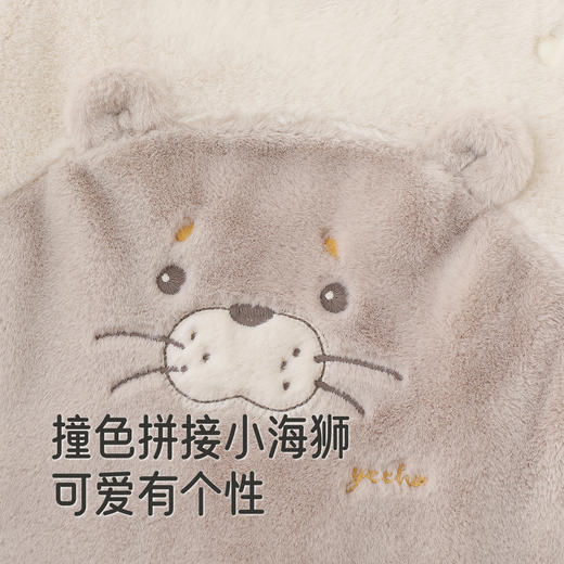 【商场同款】英氏新生婴儿连体衣冬季加绒保暖男女宝宝长袖哈衣 商品图3