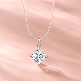 Winy 925 银素缕晶芒项链配国检证书送女友闺蜜节日礼物