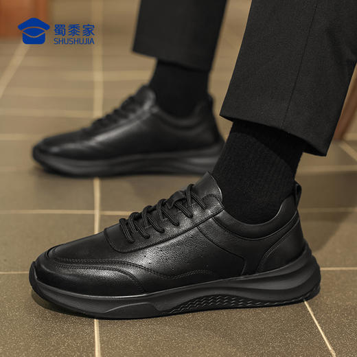 【实付满399送保温杯】【轻便运动通勤鞋】商务休闲牛皮皮鞋  透气防滑跑步鞋XT402 商品图10