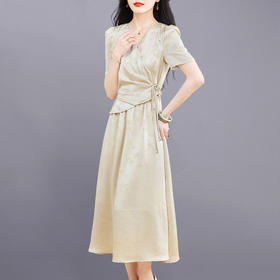 新中式连衣裙，气质收腰假两件国风裙子ZHANG8018