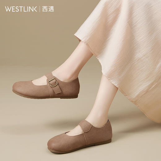 西遇玛丽珍小皮鞋女新款秋季复古丑萌圆头勃肯鞋软底平底单鞋K1656927 商品图1