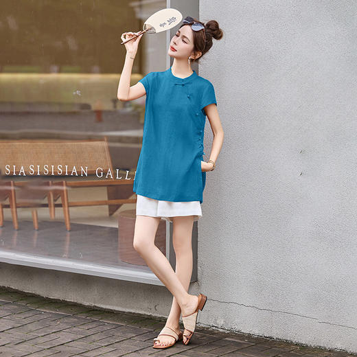 新中式复古上衣+短裤套装 &185089 商品图0