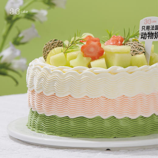 栀子蜜瓜 ‧ 玫珑蜜瓜栀子绿茶奶油蛋糕，可选1.5/2.5/3.5/6磅 商品图2