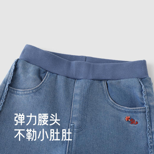 【商场同款】英氏儿童裤子秋冬女童长裤百搭加绒保暖牛仔裤女裤子 商品图2