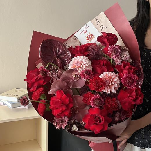 《福气桃桃》高原红奶油桃子松虫草花束 商品图2