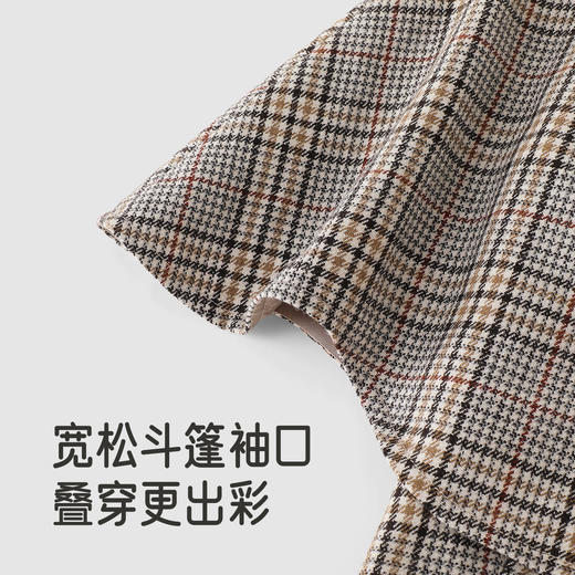 【高定系列】英氏女宝宝棉羊毛保暖外套秋冬新款女童斗篷洋气上衣 商品图3
