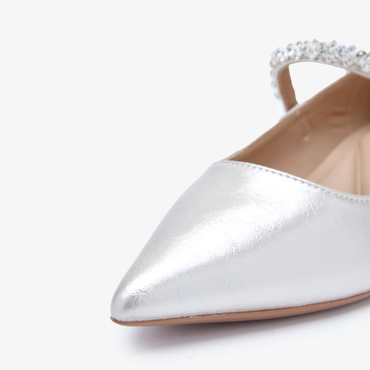 西遇尖头玛丽珍鞋女新款秋季绝美水钻低跟鞋内增高裸色单鞋V1756997 商品图5